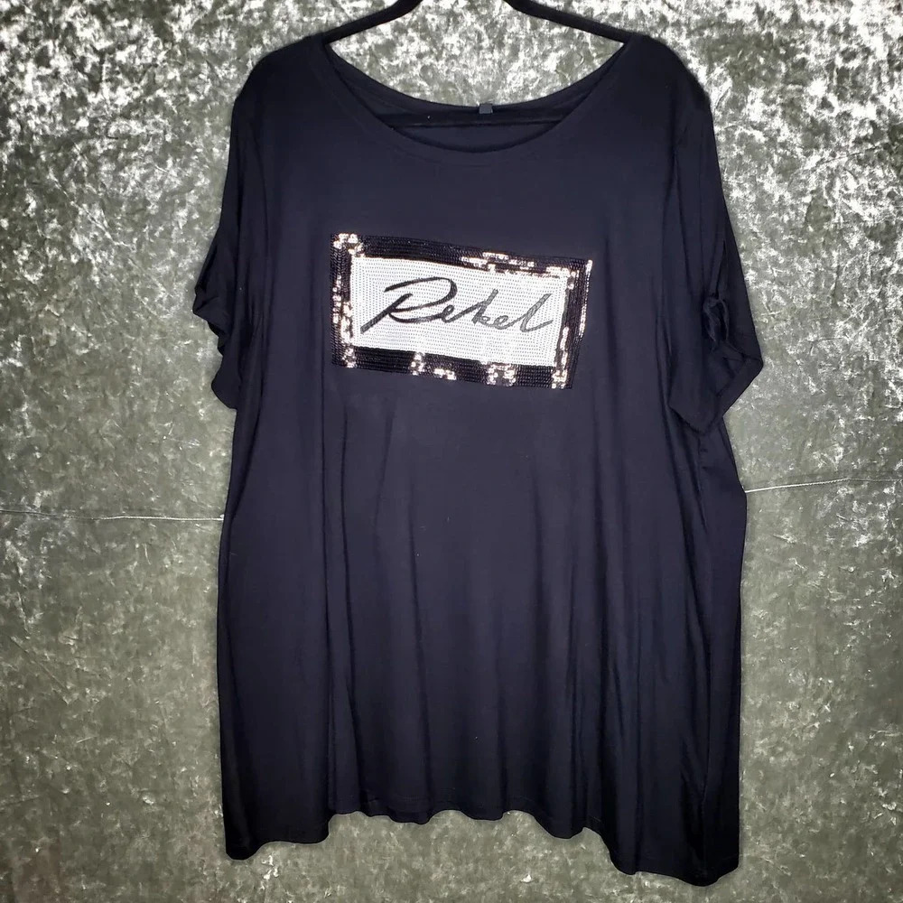 Rebel by Rebel Wilson X Angels Black Sequin Cold Shoulder‎ Top
